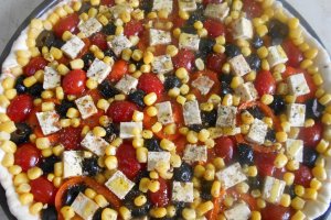 Pizza vegana, cu tofu