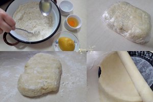 Desert tarta cu capsuni, crema de vanilie si apa de trandafiri