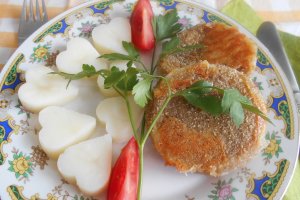 Cascaval pane la cuptor, cu cartofi natur