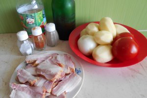 Mancarica de cartofi, cu piept afumat de porc