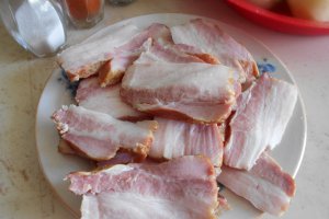 Mancarica de cartofi, cu piept afumat de porc