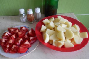 Mancarica de cartofi, cu piept afumat de porc