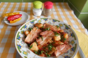 Mancarica de cartofi, cu piept afumat de porc