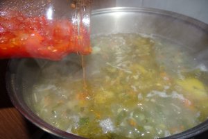 Ciorba de cartofi cu ceapa verde si marar