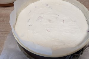 Desert cheesecake cu capsuni si caise