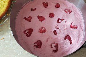 Desert tort cu mousse de ciocolata si fructe de padure
