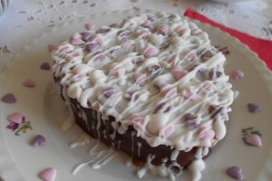 Desert tortulet inimioara, din ciocolata si martipan