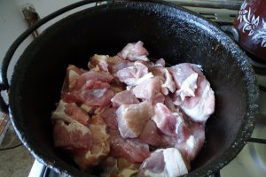 Carne de porc gatita la tuci