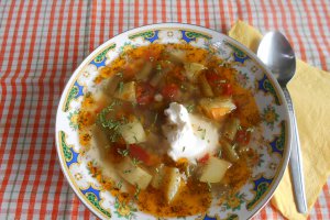 Ciorba de dovlecei, cu fasole verde