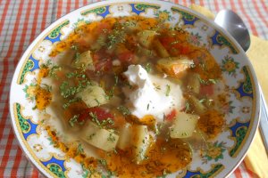 Ciorba de dovlecei, cu fasole verde