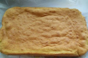 Desert prajitura cu zmeura, crema de vanilie si biscuiti