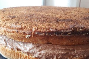Desert tort cu crema de frisca cu ciocolata si afine