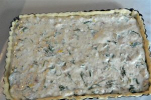 Tarta cu branza, porumb, ton si spanac