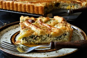 Tarta cu branza, porumb, ton si spanac