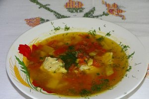 Ciorba taraneasca cu piept de pui