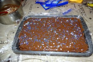 Desert prajitura cu crema de ciocolata si banane