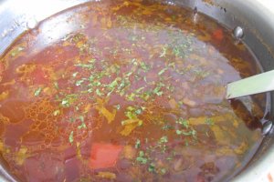 Bors de legume, cu loboda si leustean