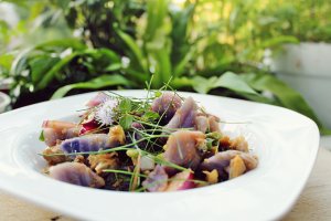 Salata Lila, cu cartofi mov si file de hering