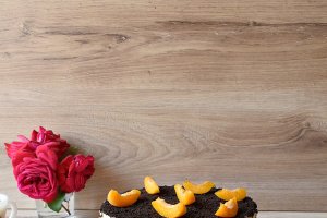 Desert cheesecake cu caise si oreo