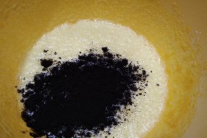 Desert brownie cu mascarpone si piure de dovleac