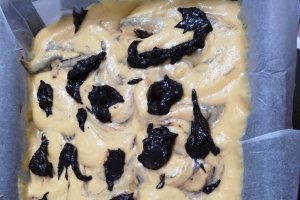 Desert brownie cu mascarpone si piure de dovleac