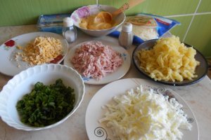 Salata Mimoza, cu sunca si mozzarella