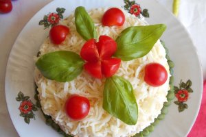 Salata Mimoza, cu sunca si mozzarella