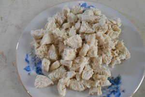 Aperitiv rece din piept de pui, maioneza si cartofi