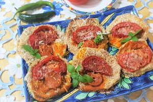 Vinete cu chorizo si parmezan la cuptor