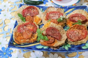 Vinete cu chorizo si parmezan la cuptor