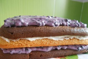 Desert tort cu crema de mascarpone cu frisca si afine
