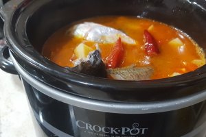 Supa cu creveti si mazare verde la slow cooker Crock Pot