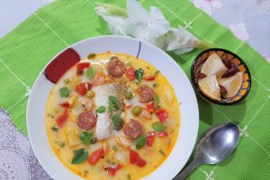 Supa cu creveti si mazare verde la slow cooker Crock Pot