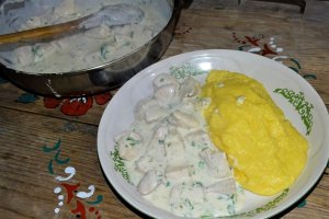 Pui cu smantana si parmezan