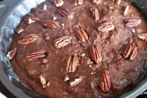 Desert prajitura cu ciocolata, banana si piureu de dovleac (fara gluten)