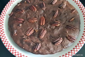 Desert prajitura cu ciocolata, banana si piureu de dovleac (fara gluten)
