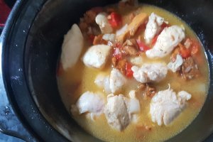 Papricas cu piept de pui si galbiori la slow cooker Crock Pot