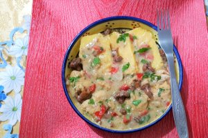 Papricas cu piept de pui si galbiori la slow cooker Crock Pot
