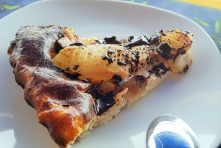Desert prajitura cu branza, pere si smochine (fara gluten)