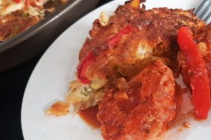 Aperitiv placinta de varza cu bacon si mozzarella