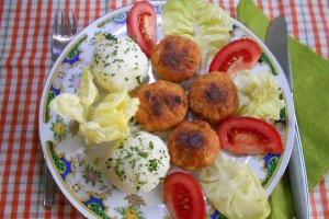 Chiftelute din piept de pui la cuptor, cu pilaf de orez
