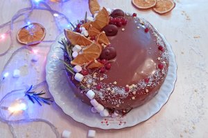 Desert tort cu portocale si ciocolata