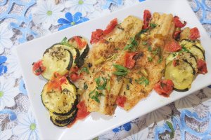 File de cod alb cu zucchini