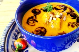 Supa crema de dovleac, cu castane