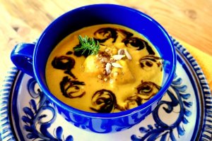 Supa crema de dovleac, cu castane