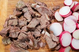 Salata de fasole verde cu carne de vitel