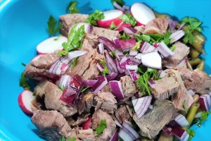 Salata de fasole verde cu carne de vitel