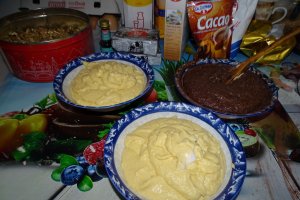 Desert prajitura cu crema de vanilie si crema de nuci