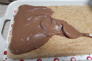 Desert prajitura cu foi din albusuri si crema de ciocolata