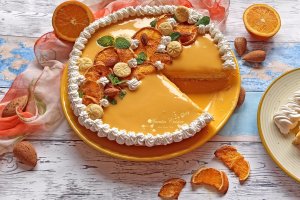 Desert tarta cu crema frangipane si orange curd